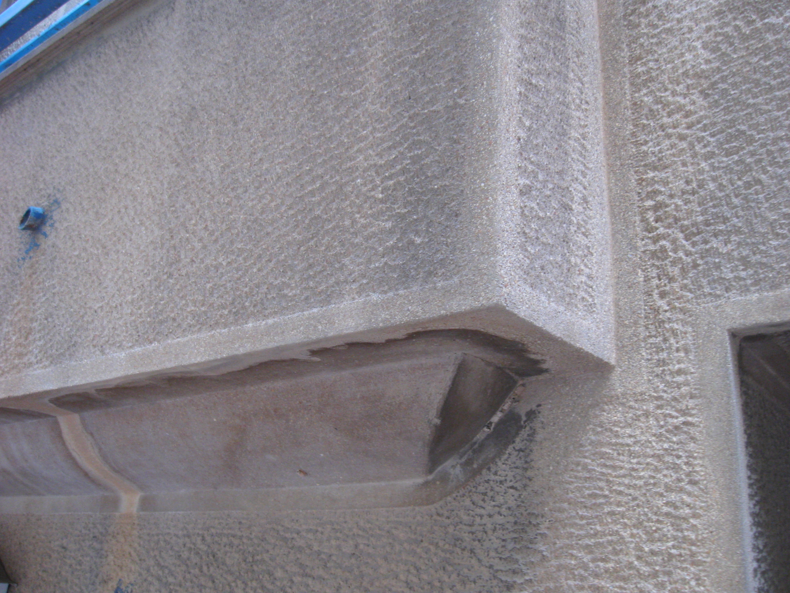 Detail of the concrete window flower box