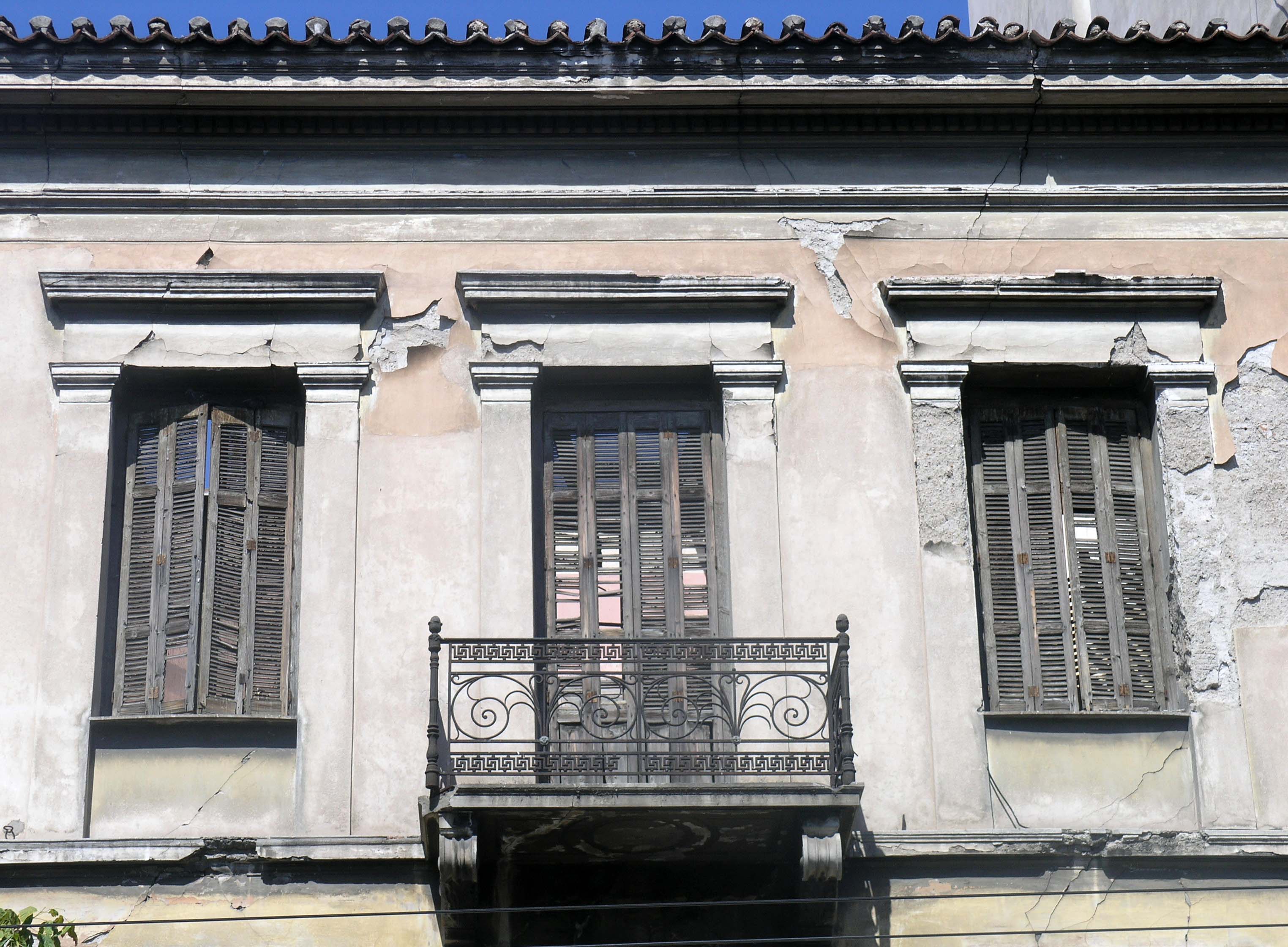 View of the windows and the balcony