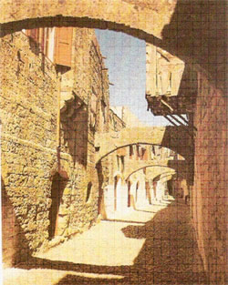 Οδός Αγίου Φανουρίου. Πηγή: Οι ιππότες της Ρόδου. Το παλάτι και η πόλη.