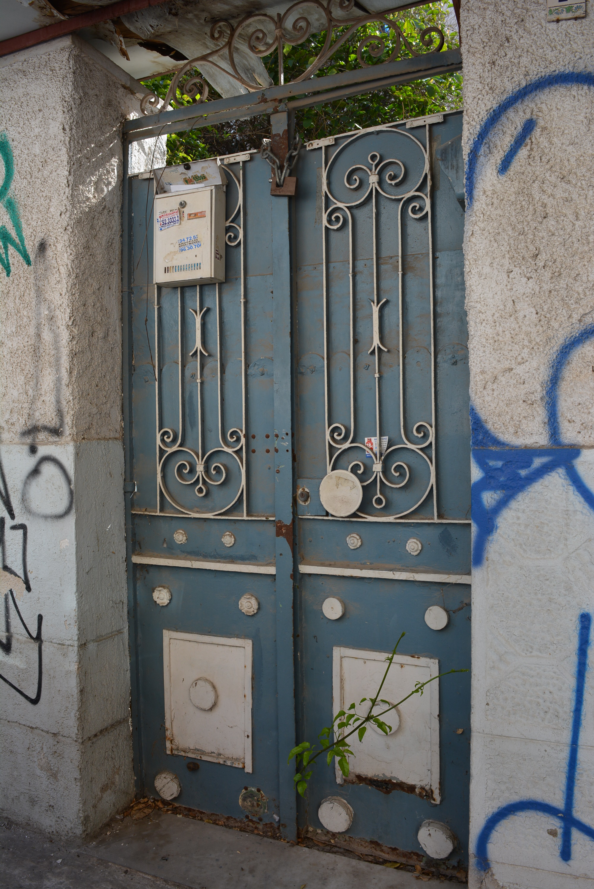 View of the metal yard door (2015)