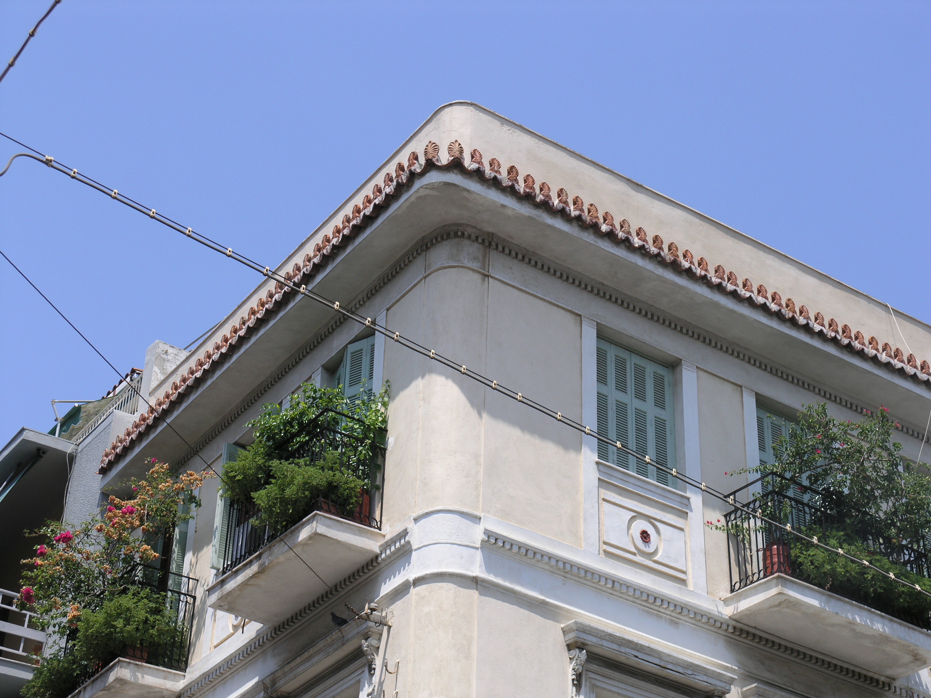 Λεπτομέρεια της γωνίας του κτηρίου