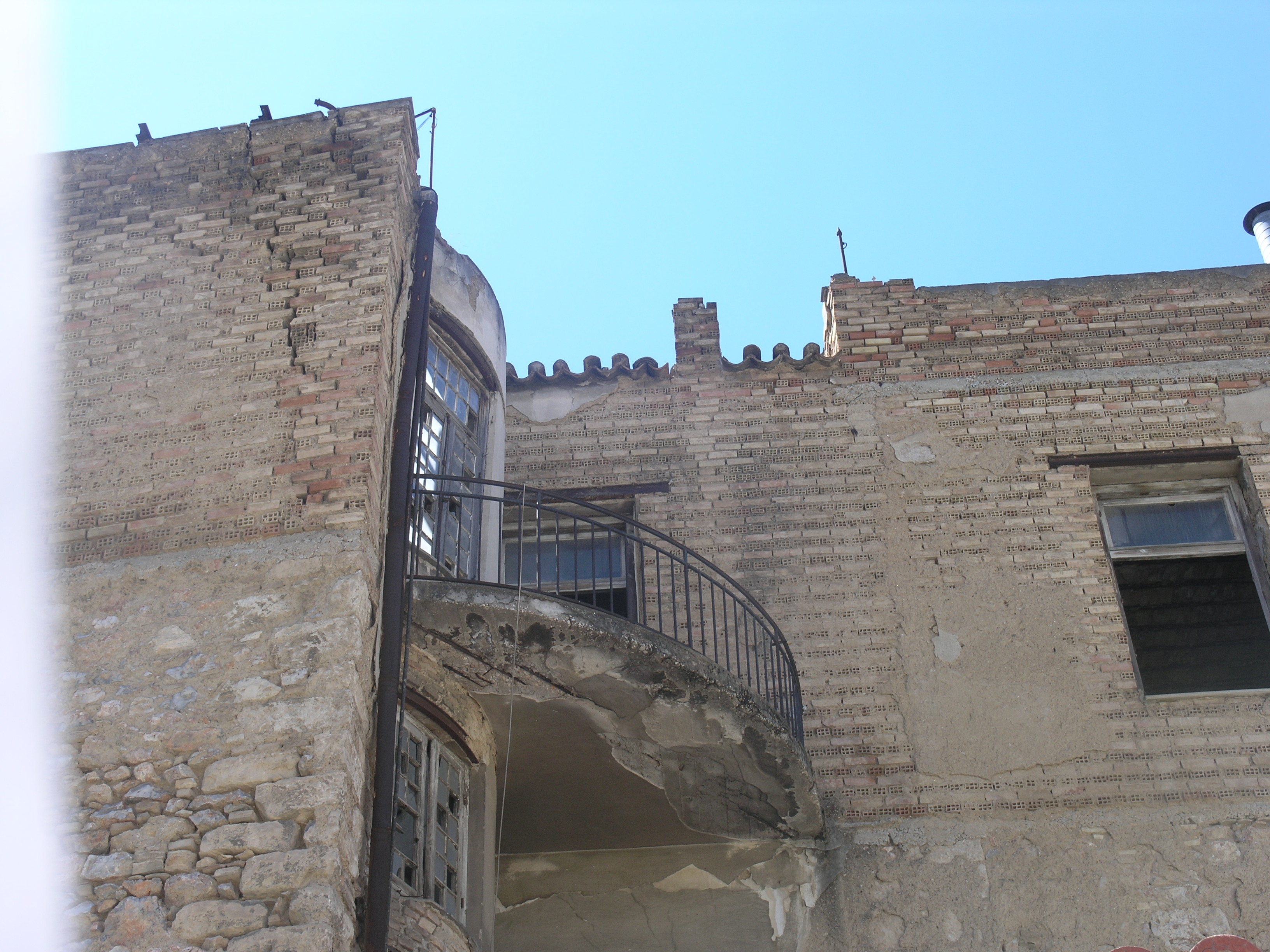 Detail of back side balcony.