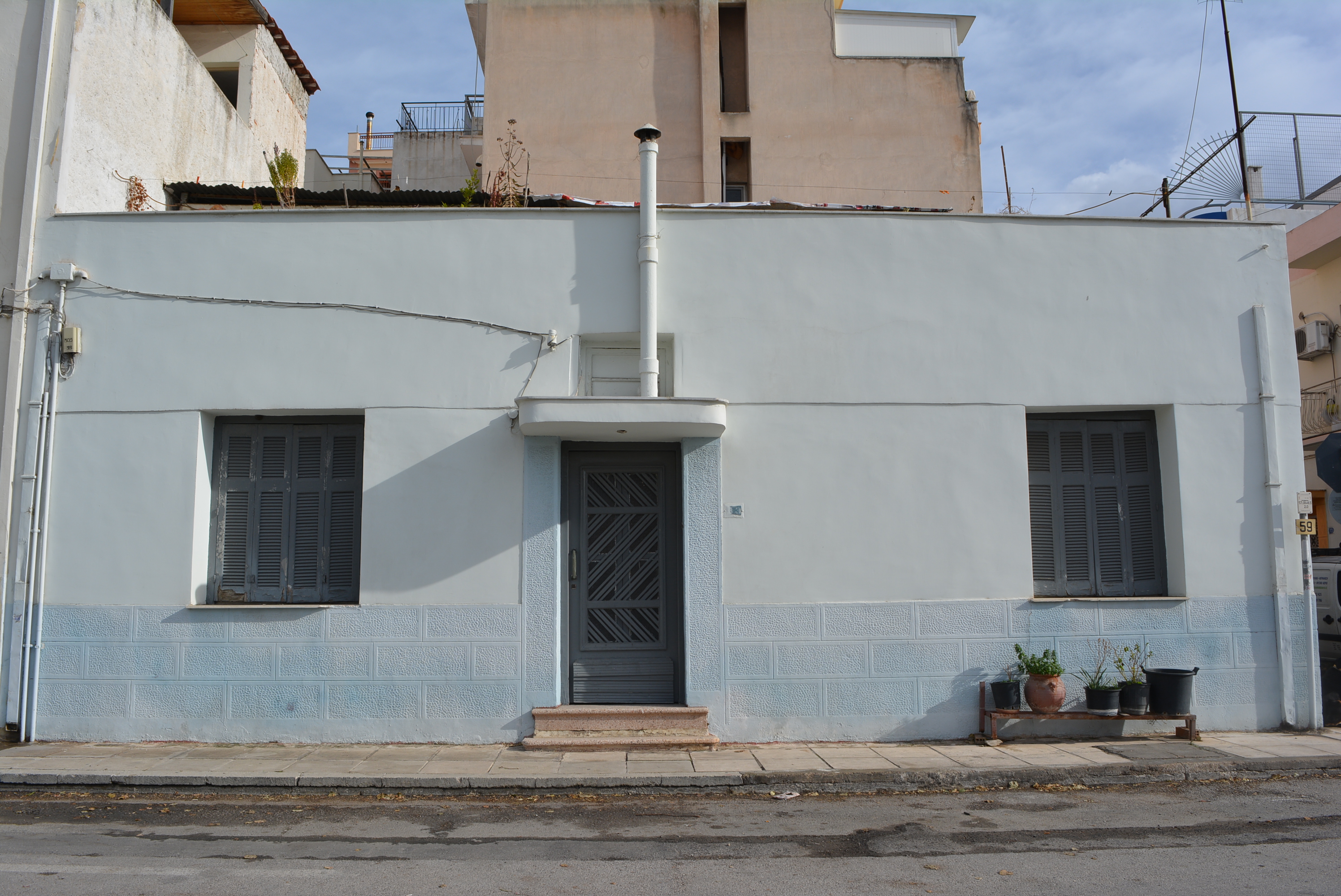 View of the façade on Amfipoleos street