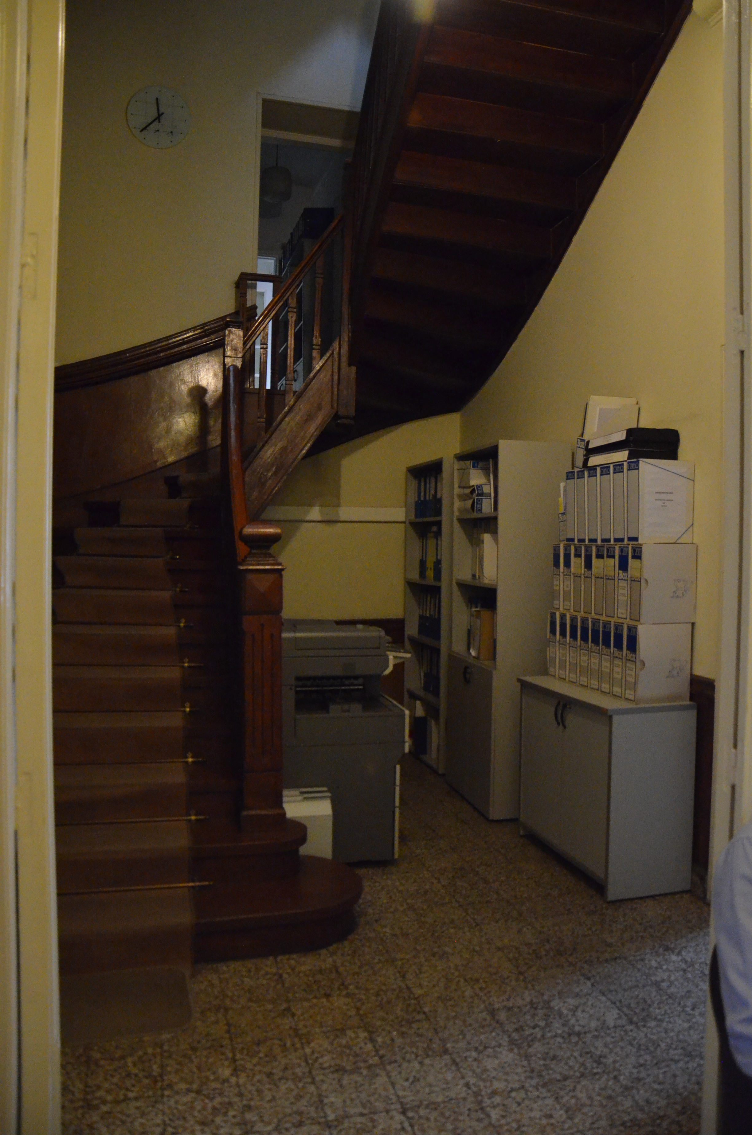 Entrance hall, wooden stairs