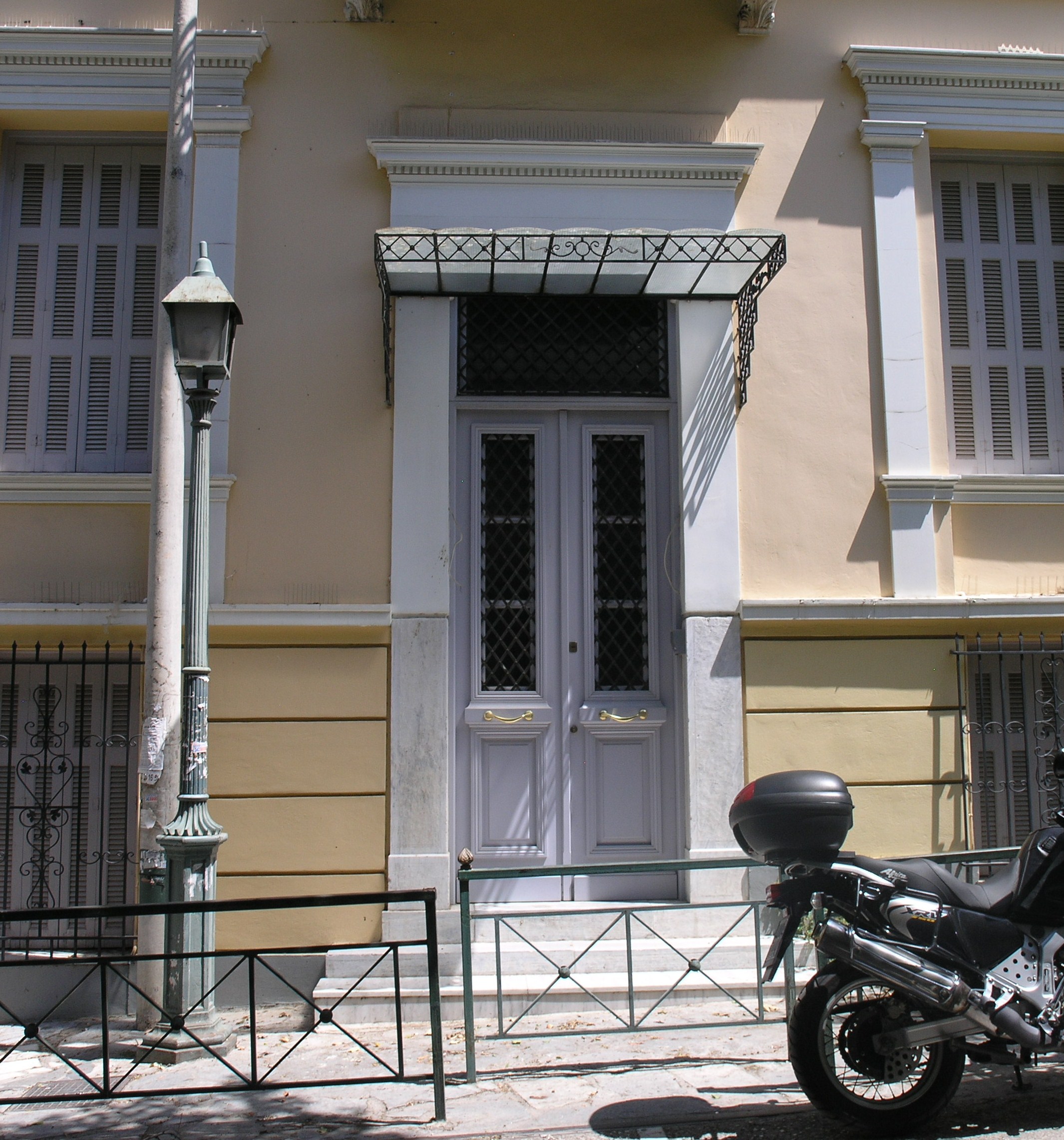 View of the entrance on Irakleidon street (2015)