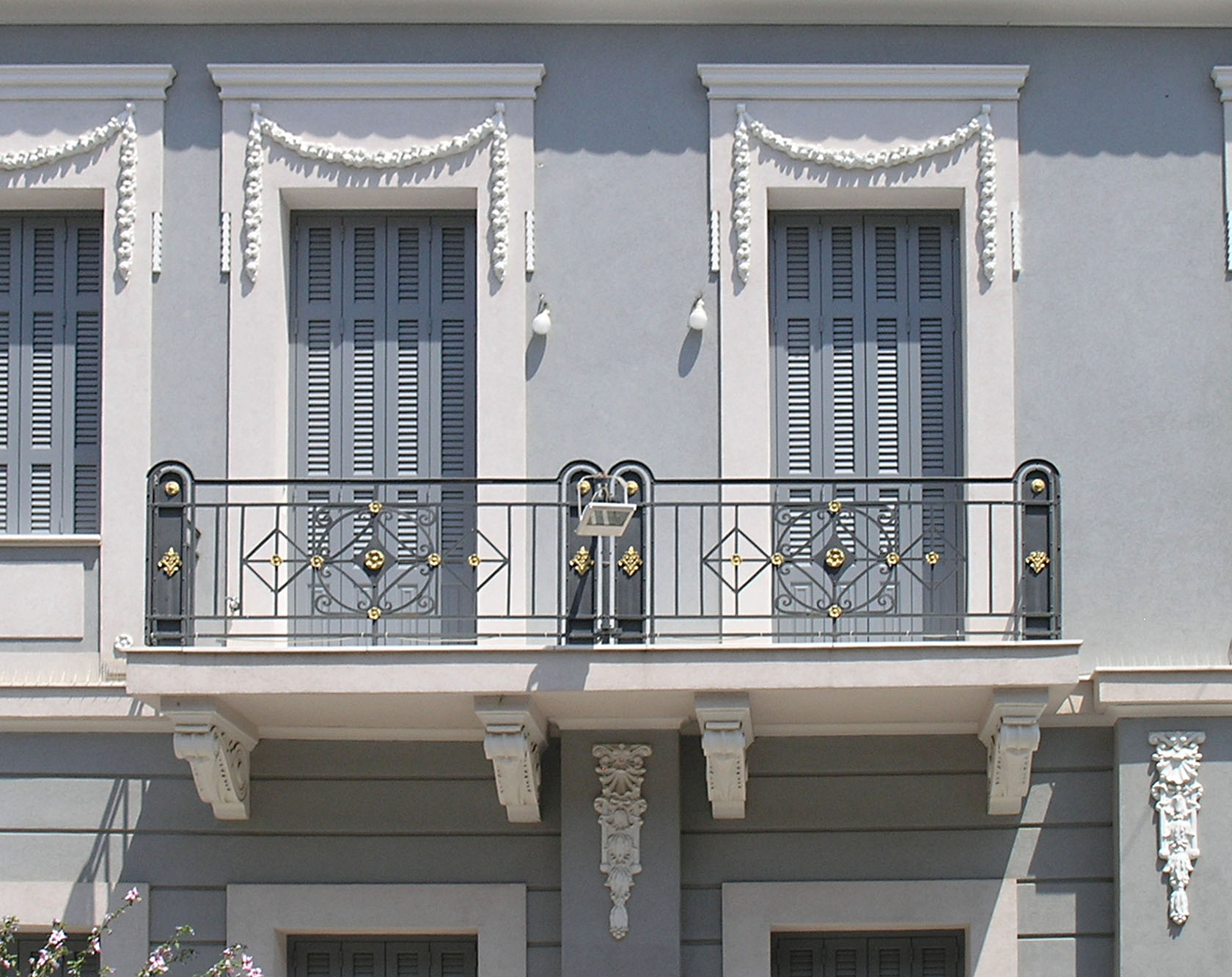 Detail of main façade from Poulopoulou Ilia str.