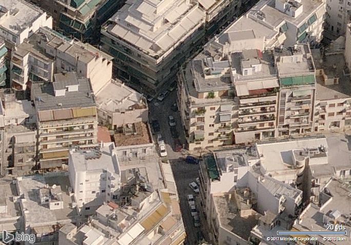 Αεροφωτογραφία. Γενική άποψη των στεγών των κτισμάτων και όλου του οικοπέδου.