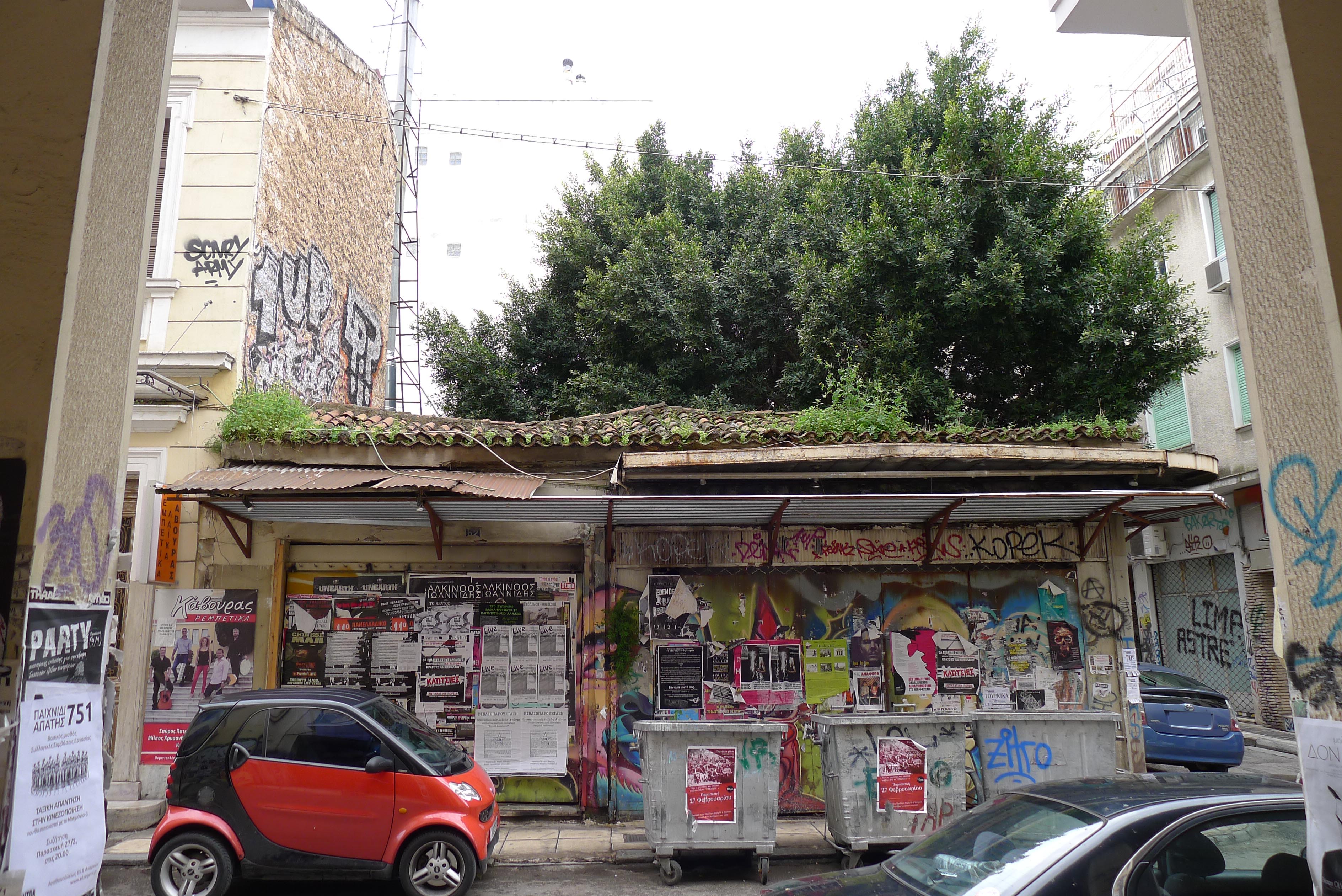 View of the facade on Themistokleous street (2015)