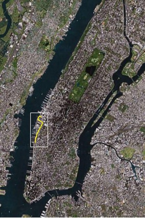 Η θέση του πάρκου μέσα στη μητρόπολη. Πηγή Google Maps