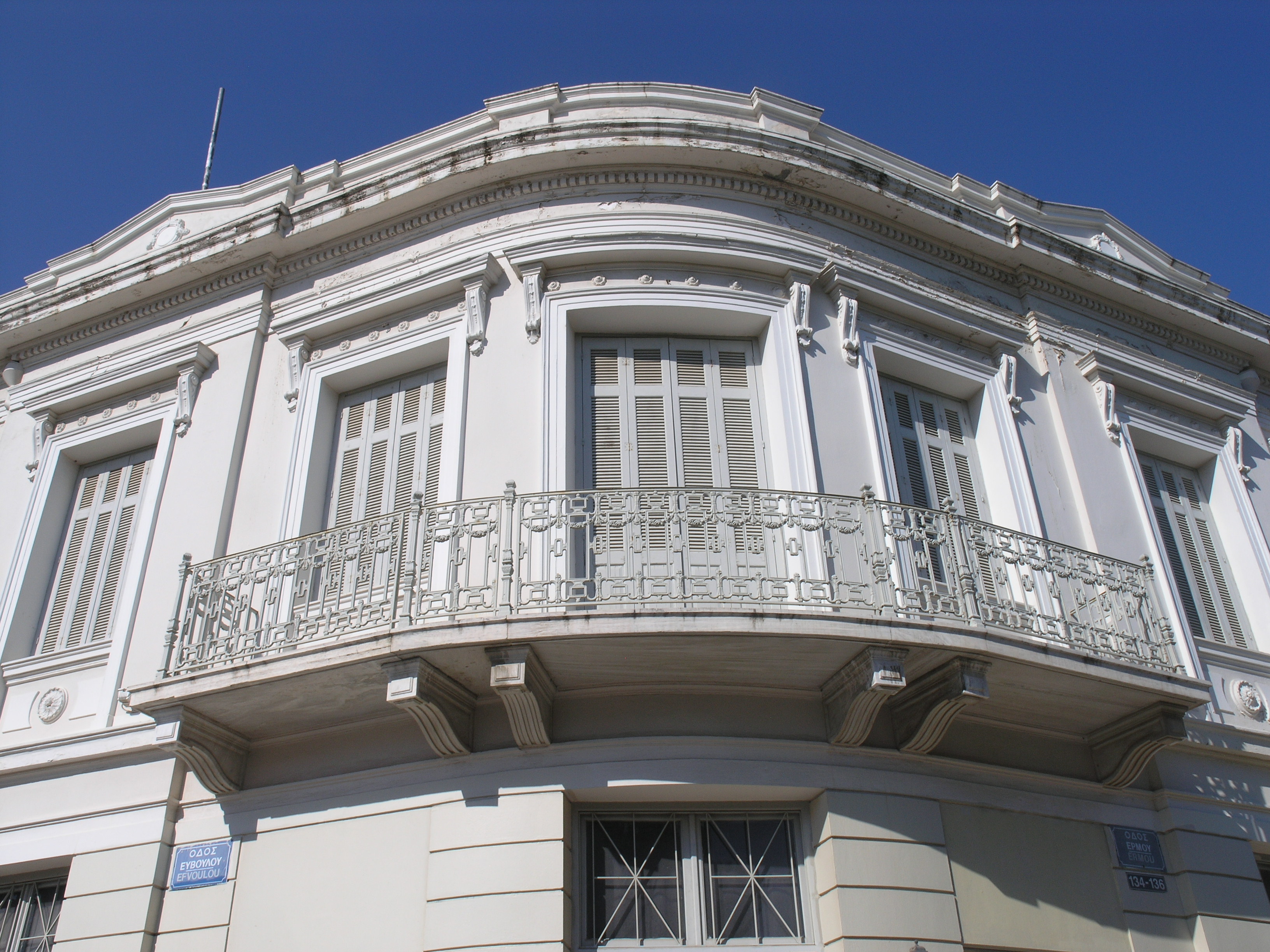 View of corner balcony.